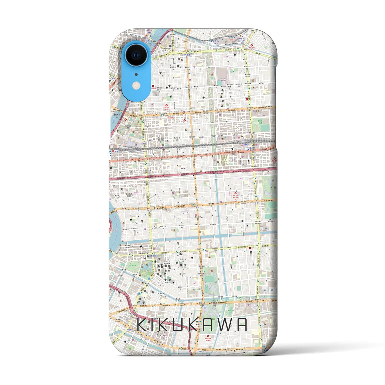 【菊川(東京都)】地図柄iPhoneケース(バックカバータイプ)