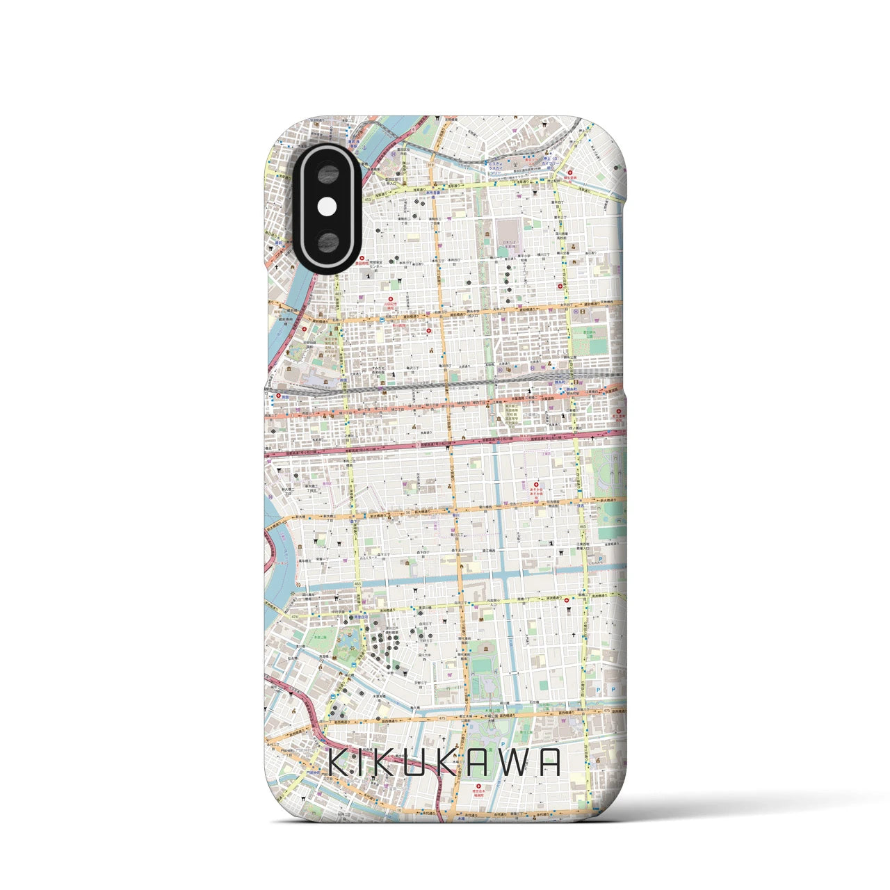 【菊川(東京都)】地図柄iPhoneケース(バックカバータイプ)