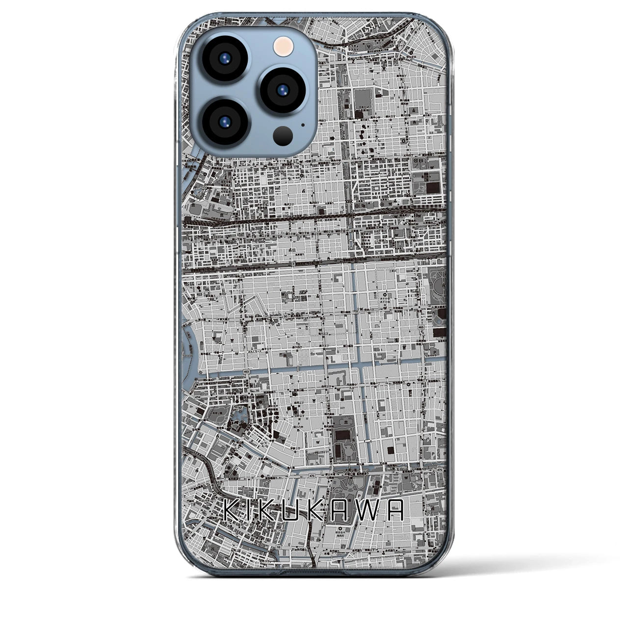 【菊川(東京都)】地図柄iPhoneケース(クリアタイプ)