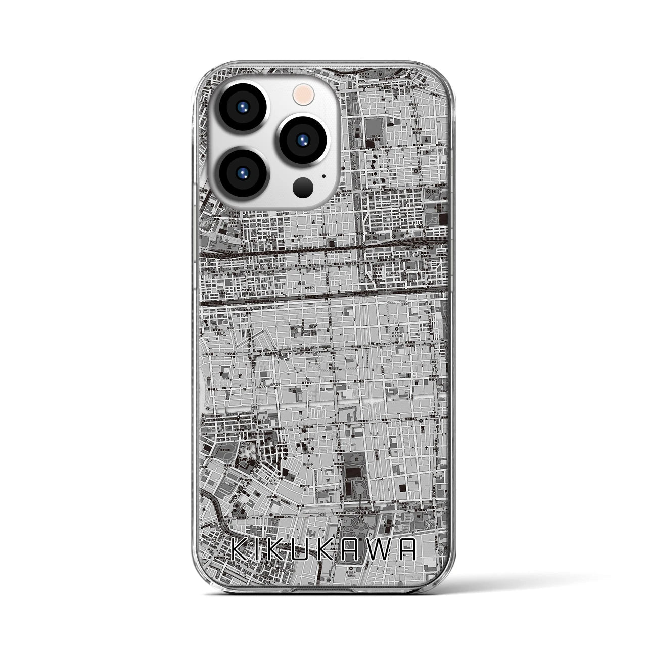 【菊川(東京都)】地図柄iPhoneケース(クリアタイプ)