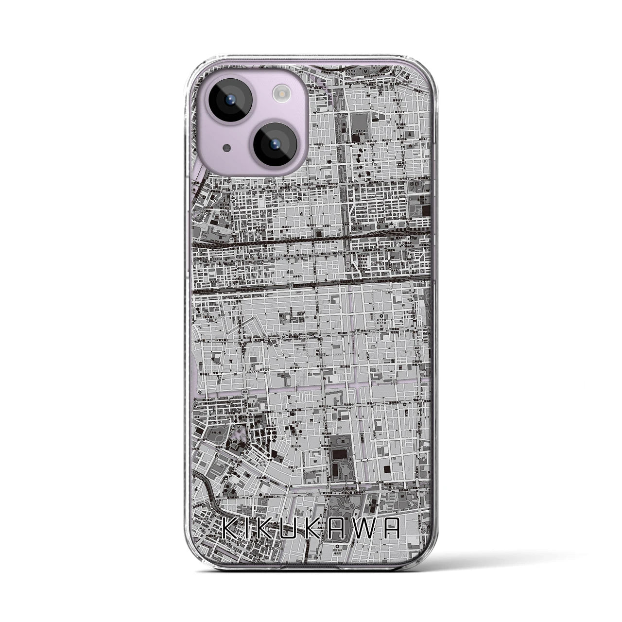 【菊川(東京都)】地図柄iPhoneケース(クリアタイプ)