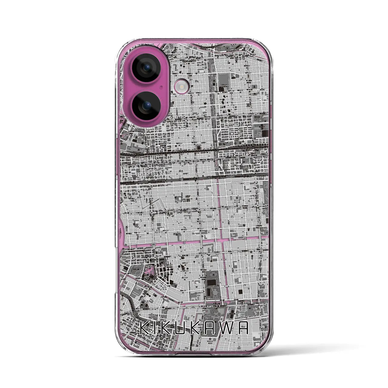【菊川(東京都)】地図柄iPhoneケース(クリアタイプ)