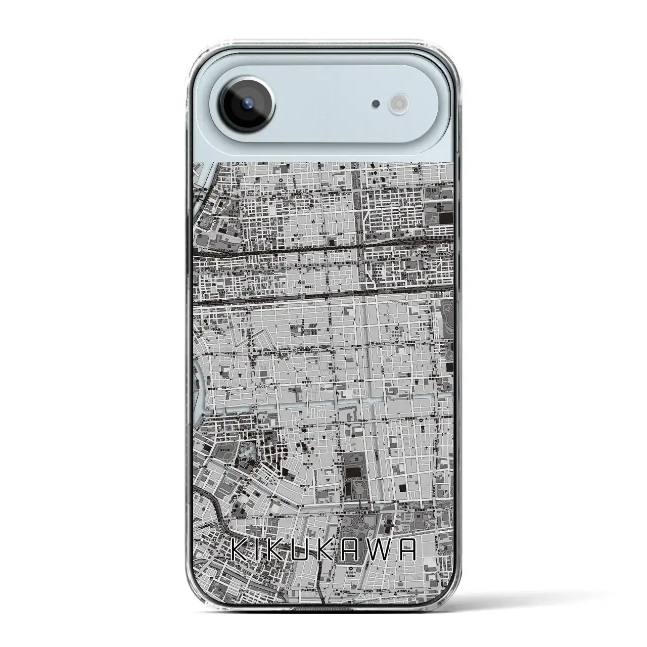 【菊川(東京都)】地図柄iPhoneケース(クリアタイプ)モノトーン・iPhone 17 Pro Max 用