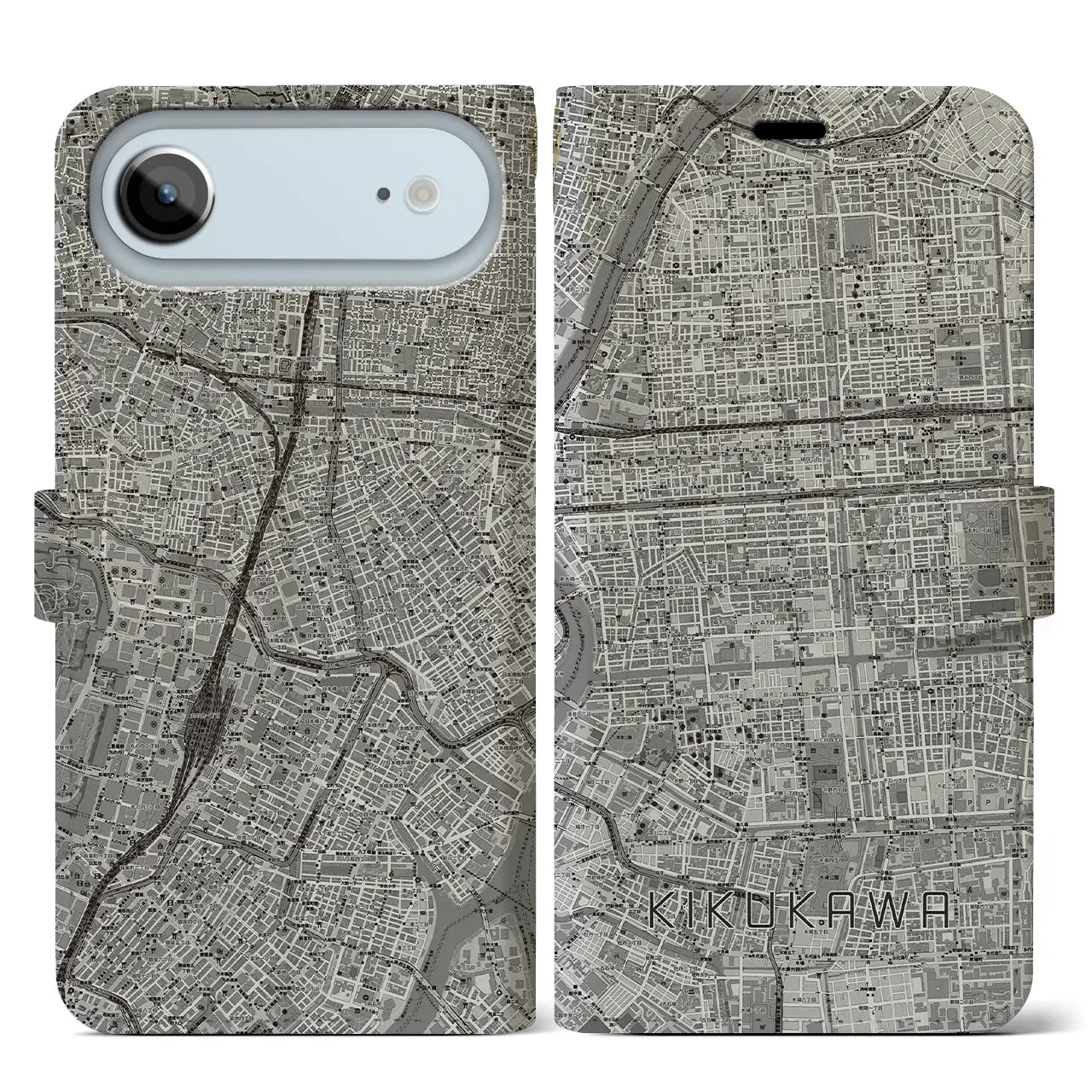 【菊川(東京都)】地図柄iPhoneケース(手帳タイプ)