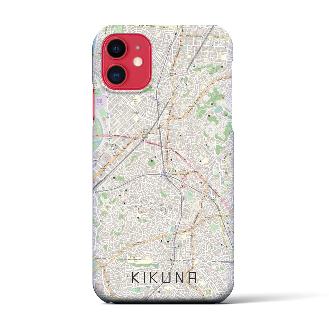 【菊名(神奈川県)】地図柄iPhoneケース(バックカバータイプ)