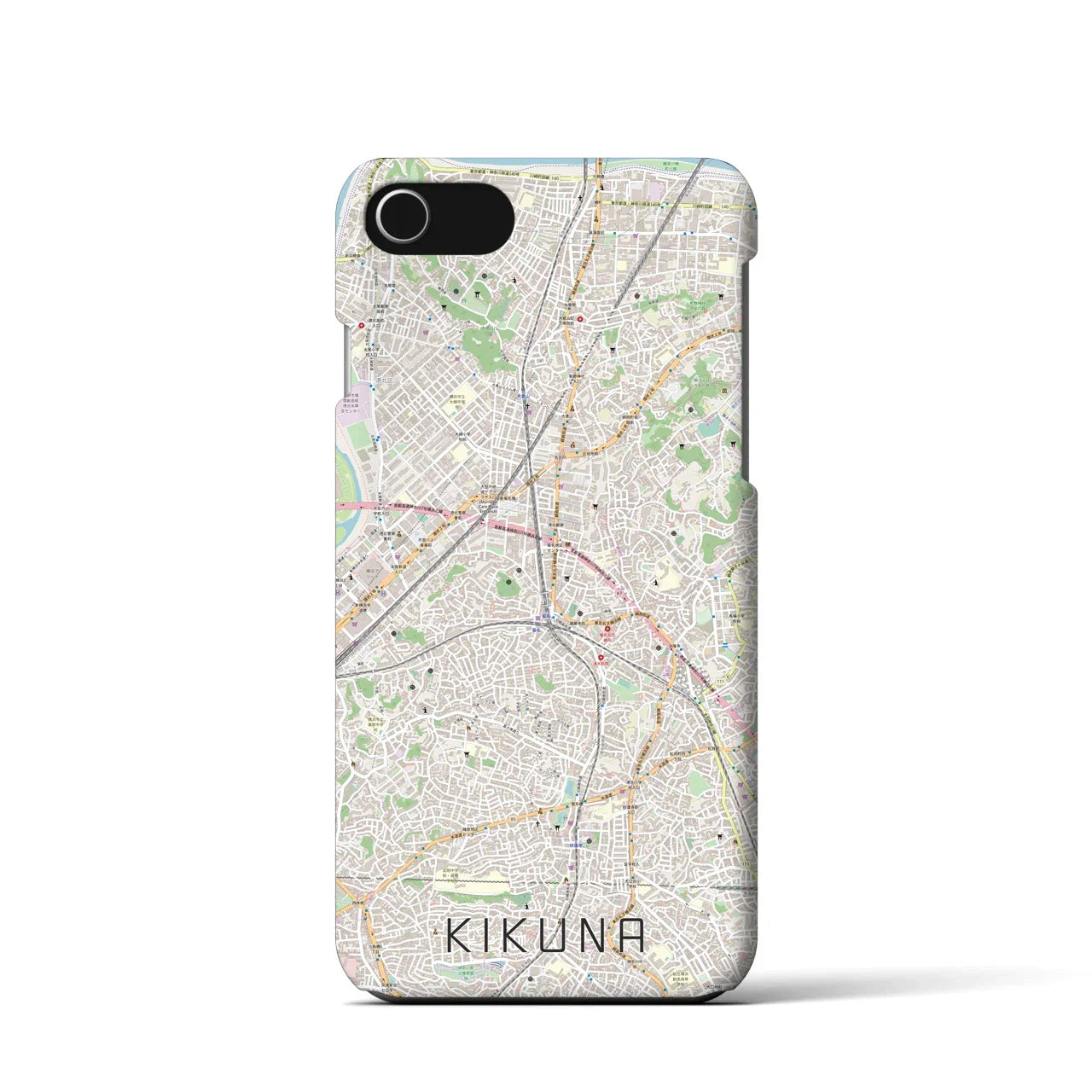 【菊名(神奈川県)】地図柄iPhoneケース(バックカバータイプ)