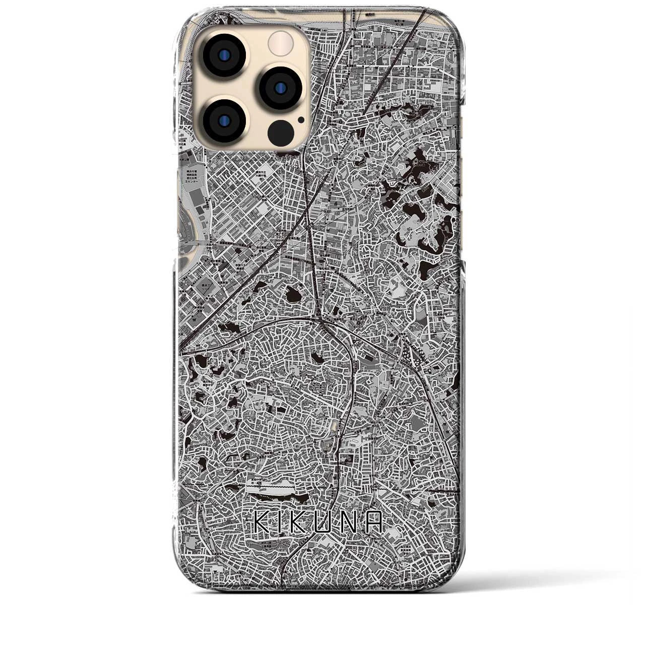【菊名(神奈川県)】地図柄iPhoneケース(クリアタイプ)モノトーン・iPhone 12 Pro Max 用