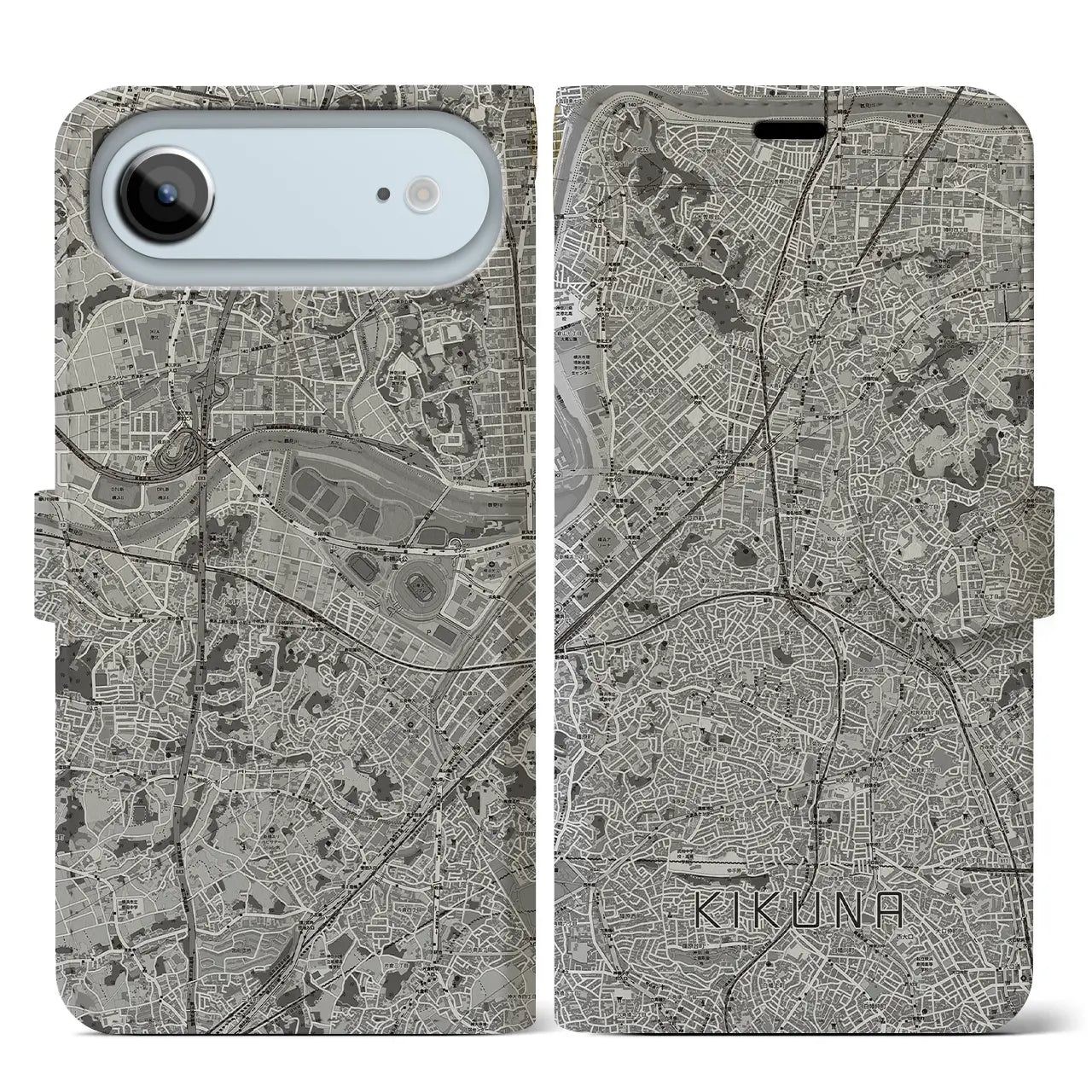 【菊名(神奈川県)】地図柄iPhoneケース(手帳タイプ)