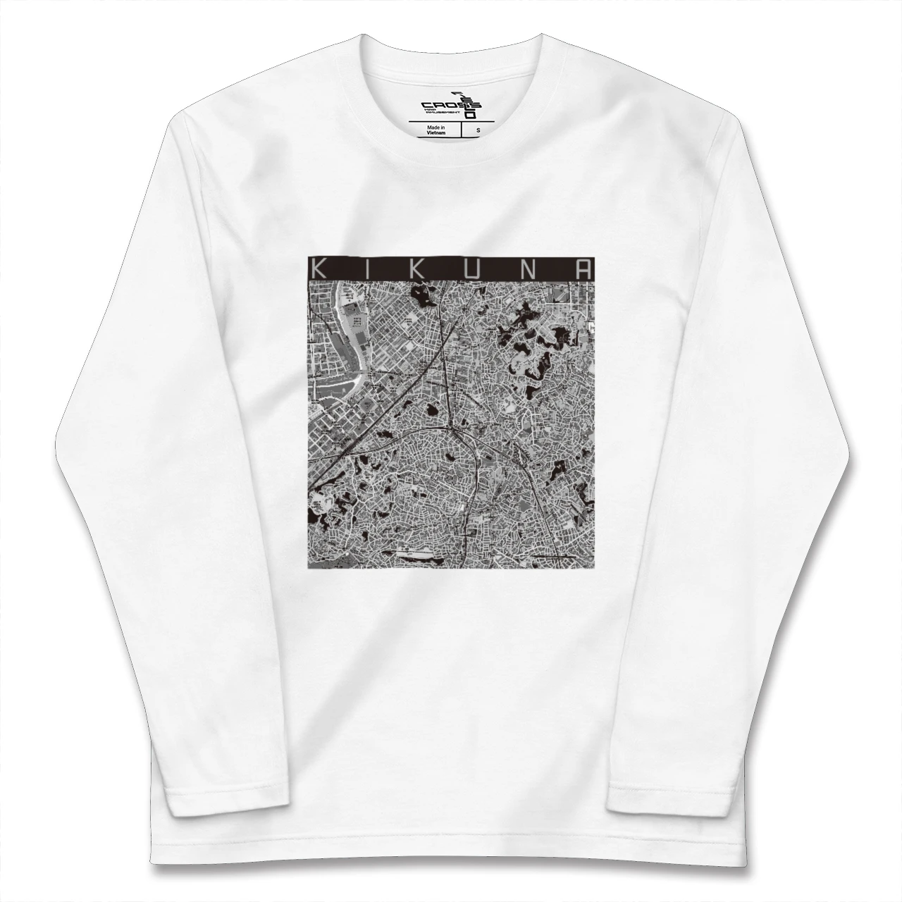 【菊名(神奈川県)】地図柄ロングスリーブTシャツ