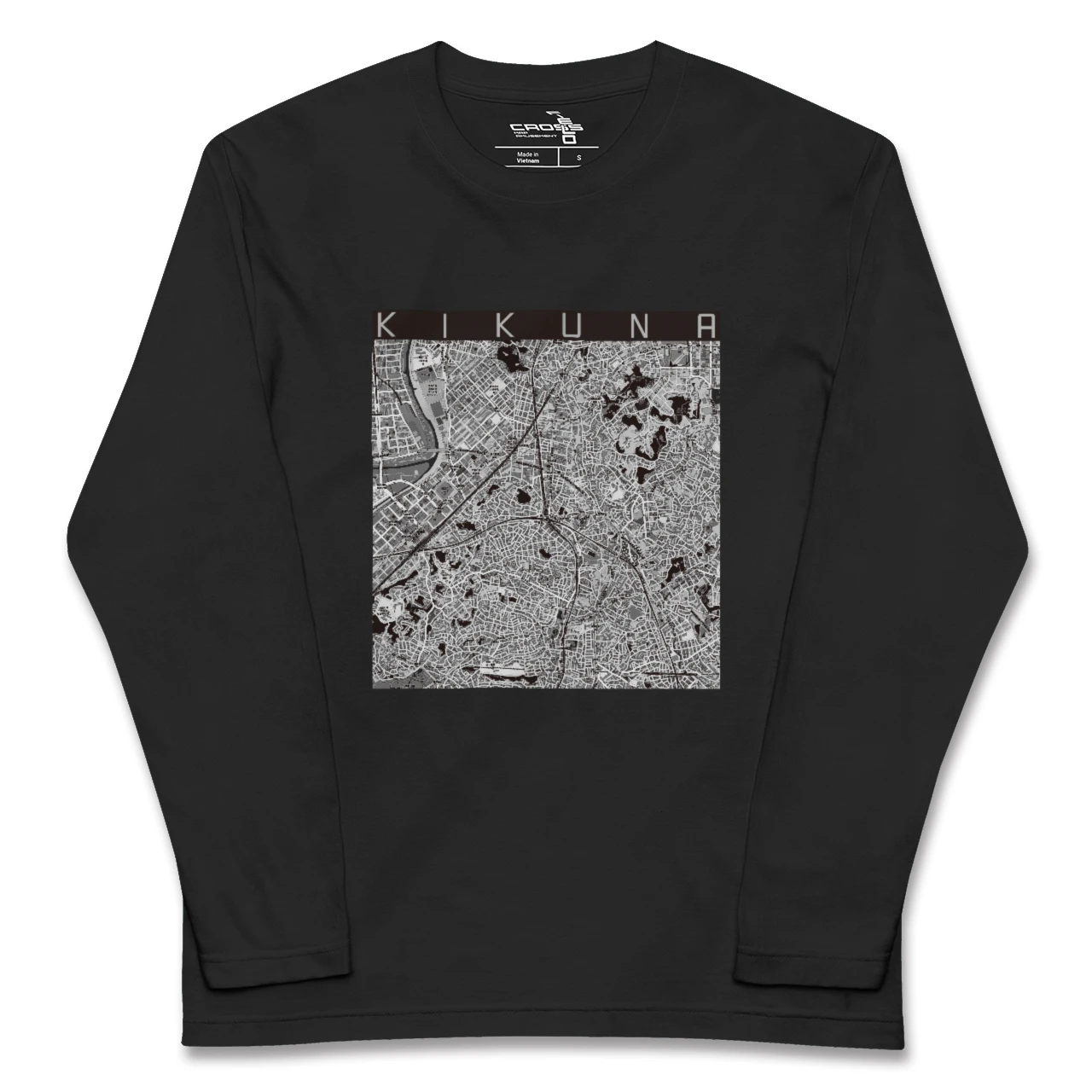 【菊名(神奈川県)】地図柄ロングスリーブTシャツ
