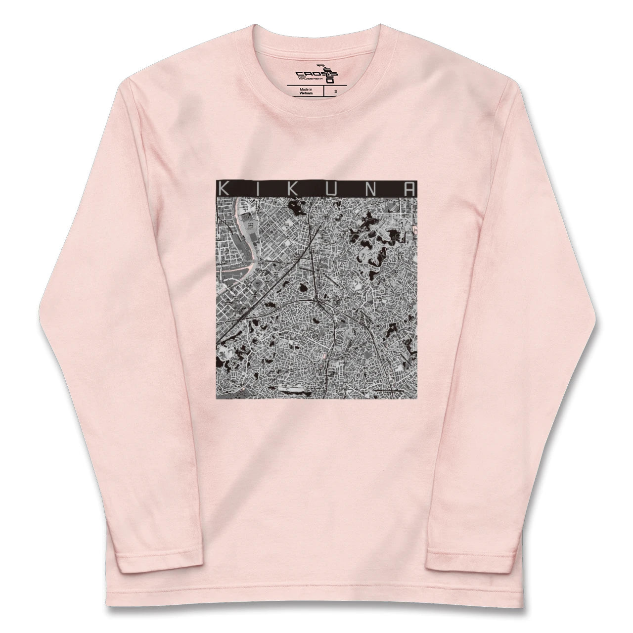 【菊名(神奈川県)】地図柄ロングスリーブTシャツ