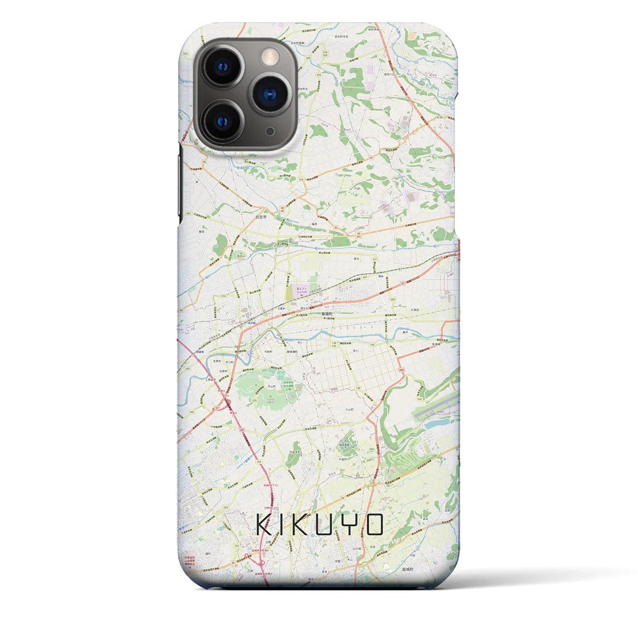【菊陽(熊本県)】地図柄iPhoneケース(バックカバータイプ)