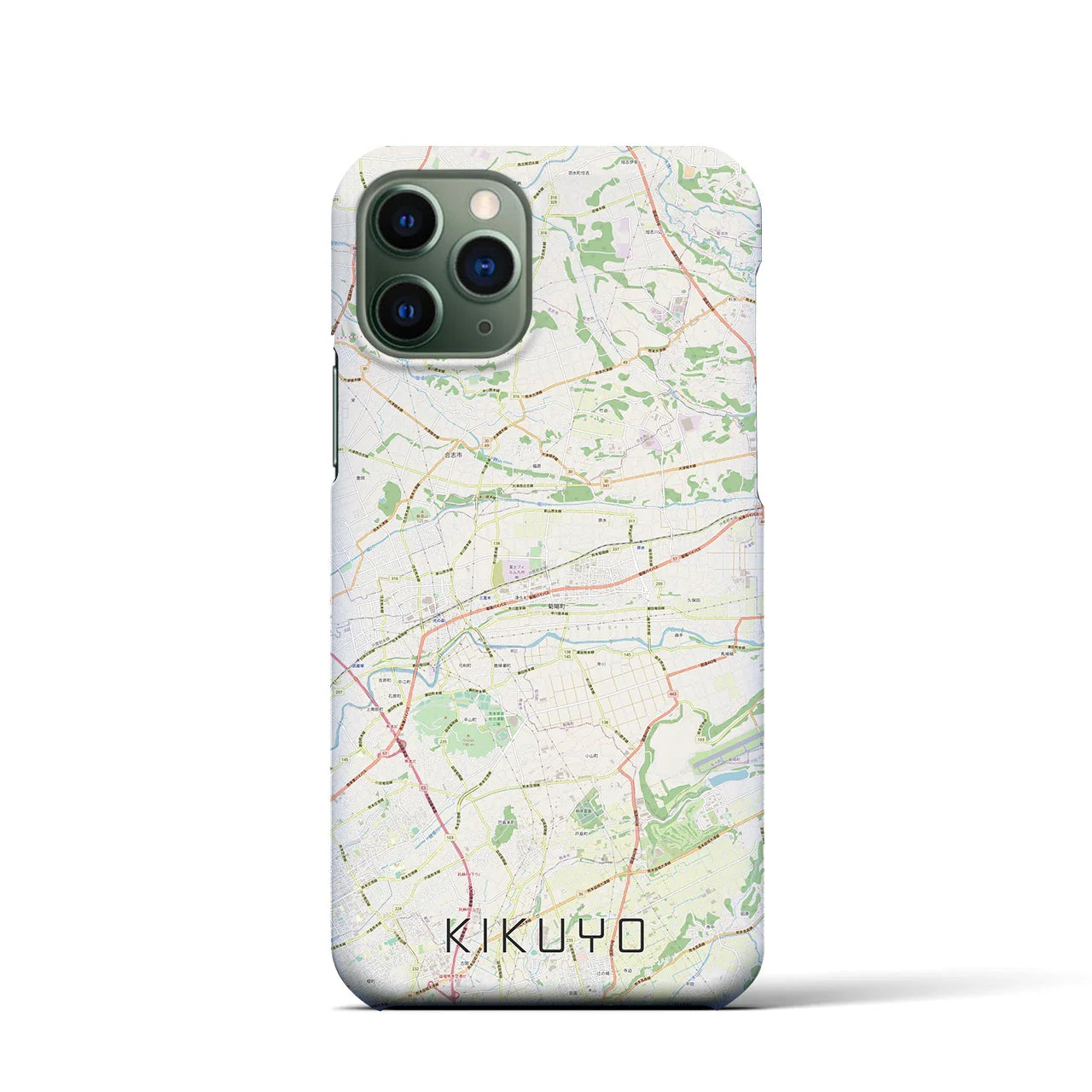 【菊陽(熊本県)】地図柄iPhoneケース(バックカバータイプ)