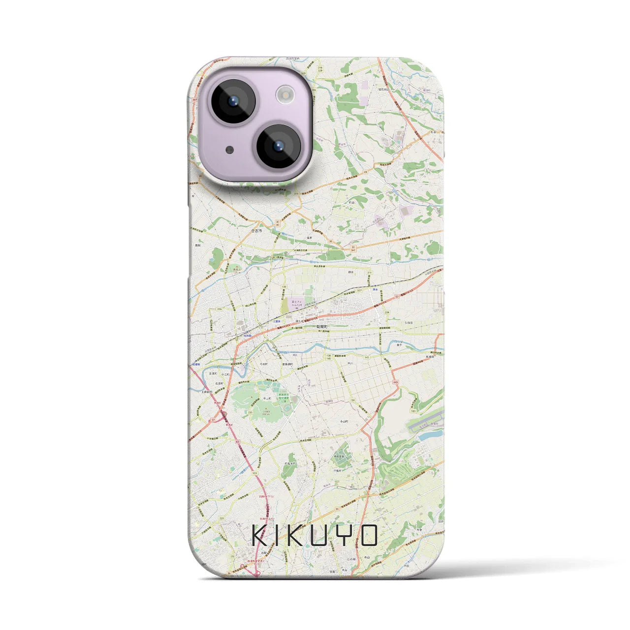 【菊陽(熊本県)】地図柄iPhoneケース(バックカバータイプ)