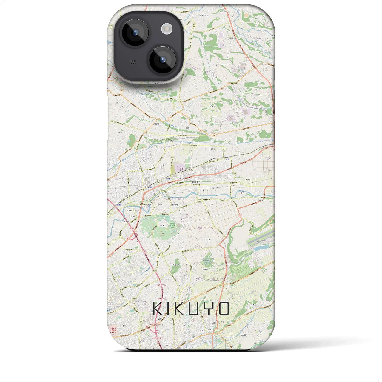 【菊陽(熊本県)】地図柄iPhoneケース(バックカバータイプ)