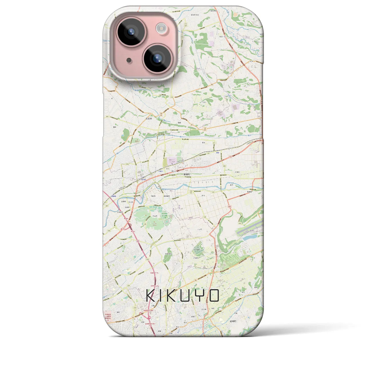 【菊陽(熊本県)】地図柄iPhoneケース(バックカバータイプ)