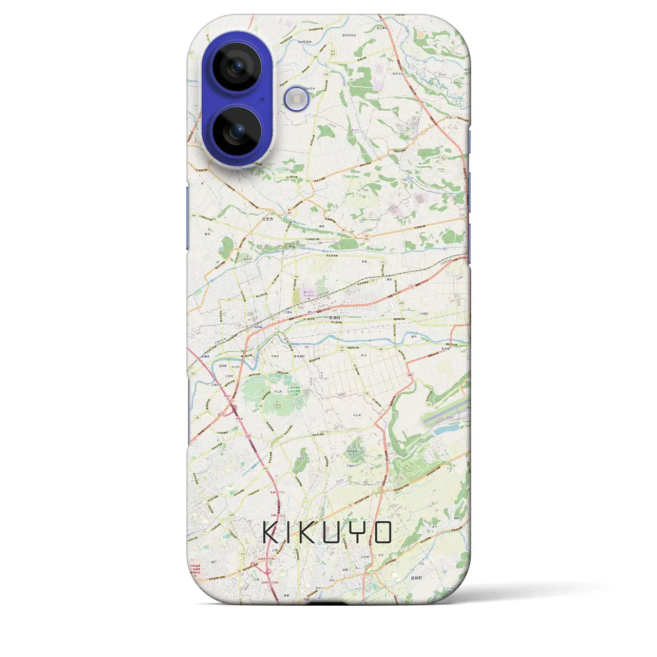 【菊陽(熊本県)】地図柄iPhoneケース(バックカバータイプ)ナチュラル・iPhone 16 Pro Max 用