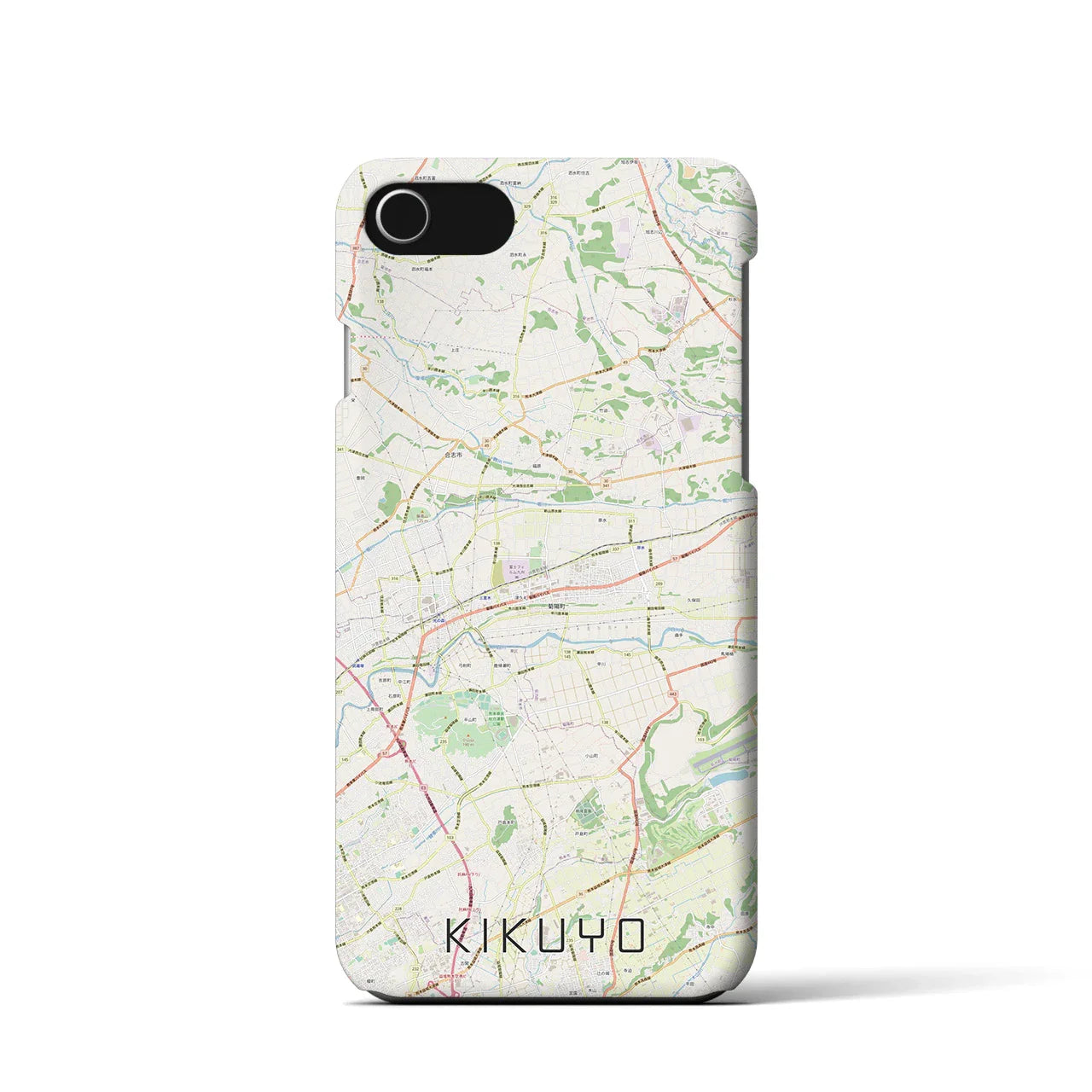 【菊陽(熊本県)】地図柄iPhoneケース(バックカバータイプ)
