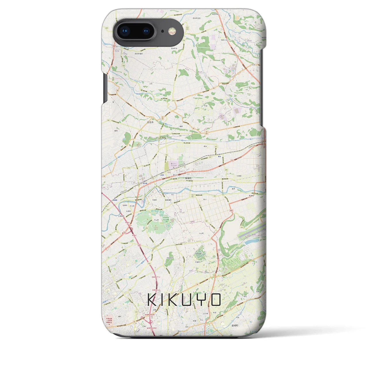 【菊陽(熊本県)】地図柄iPhoneケース(バックカバータイプ)