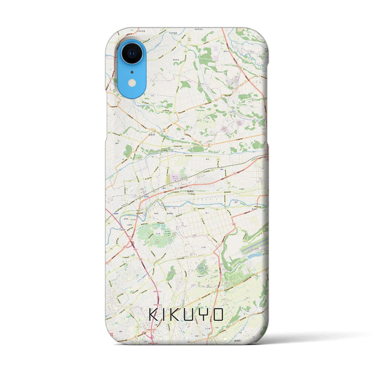 【菊陽(熊本県)】地図柄iPhoneケース(バックカバータイプ)