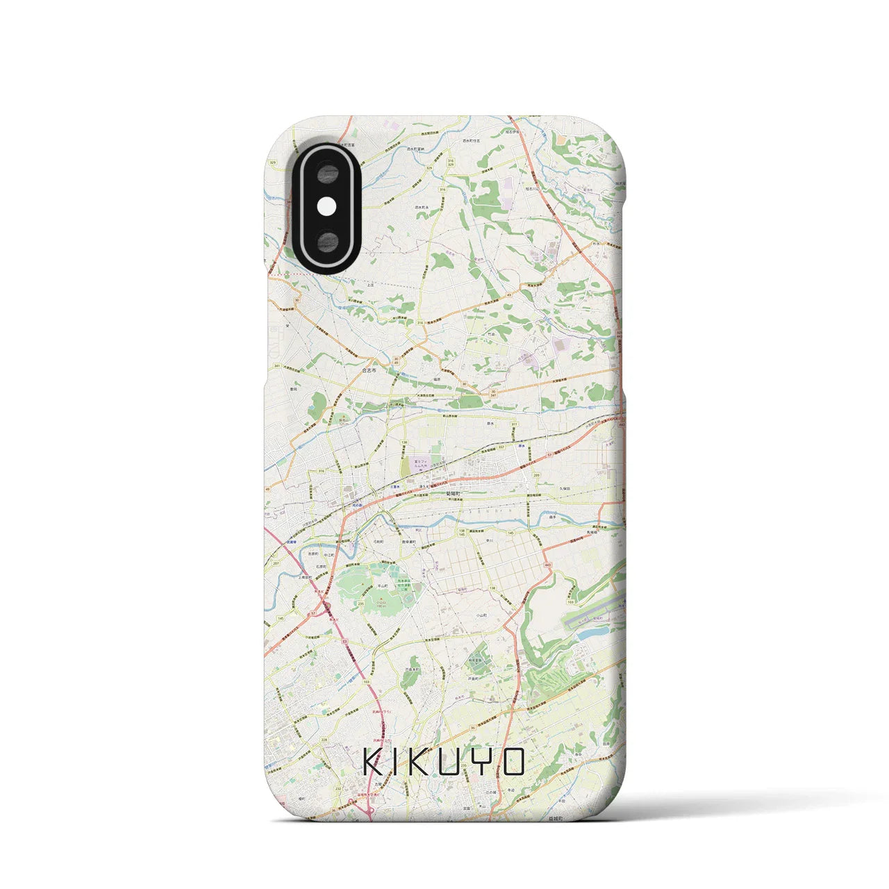 【菊陽(熊本県)】地図柄iPhoneケース(バックカバータイプ)