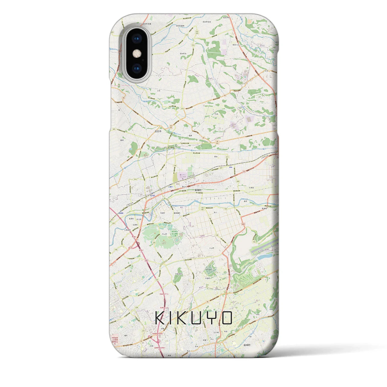 【菊陽(熊本県)】地図柄iPhoneケース(バックカバータイプ)