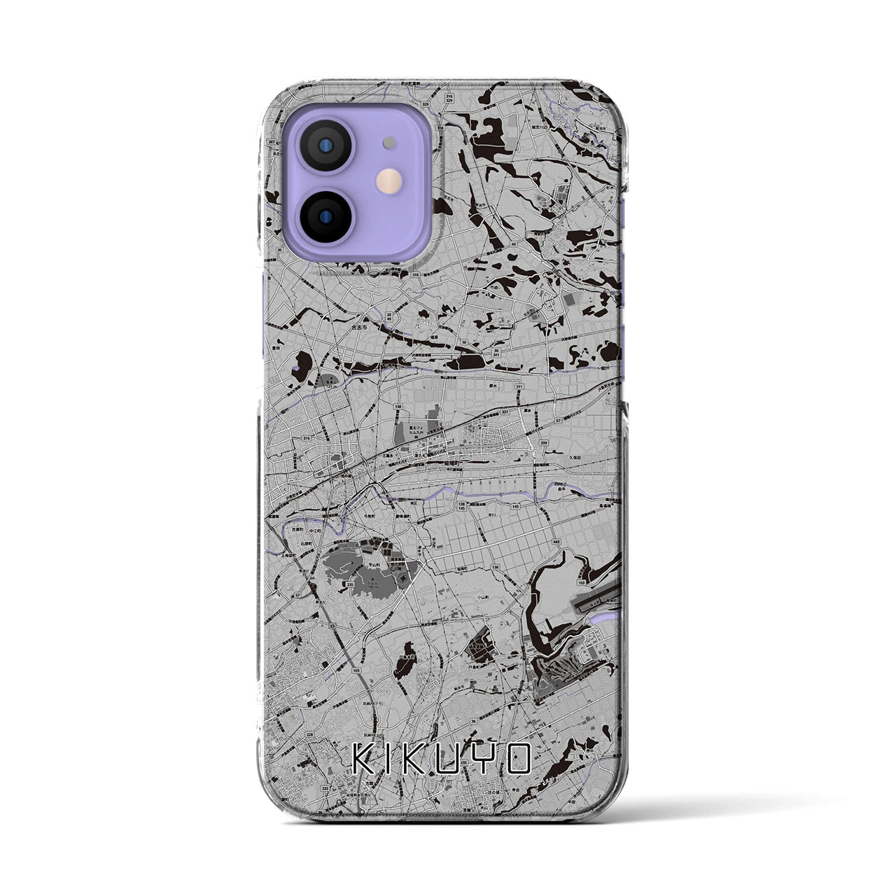 【菊陽(熊本県)】地図柄iPhoneケース(クリアタイプ)