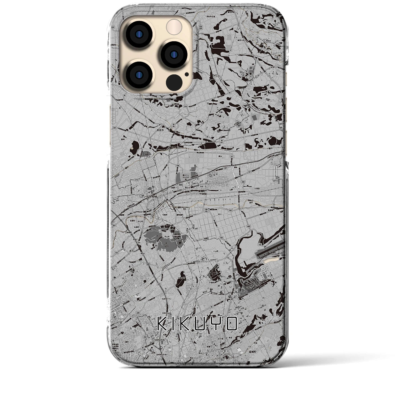 【菊陽(熊本県)】地図柄iPhoneケース(クリアタイプ)