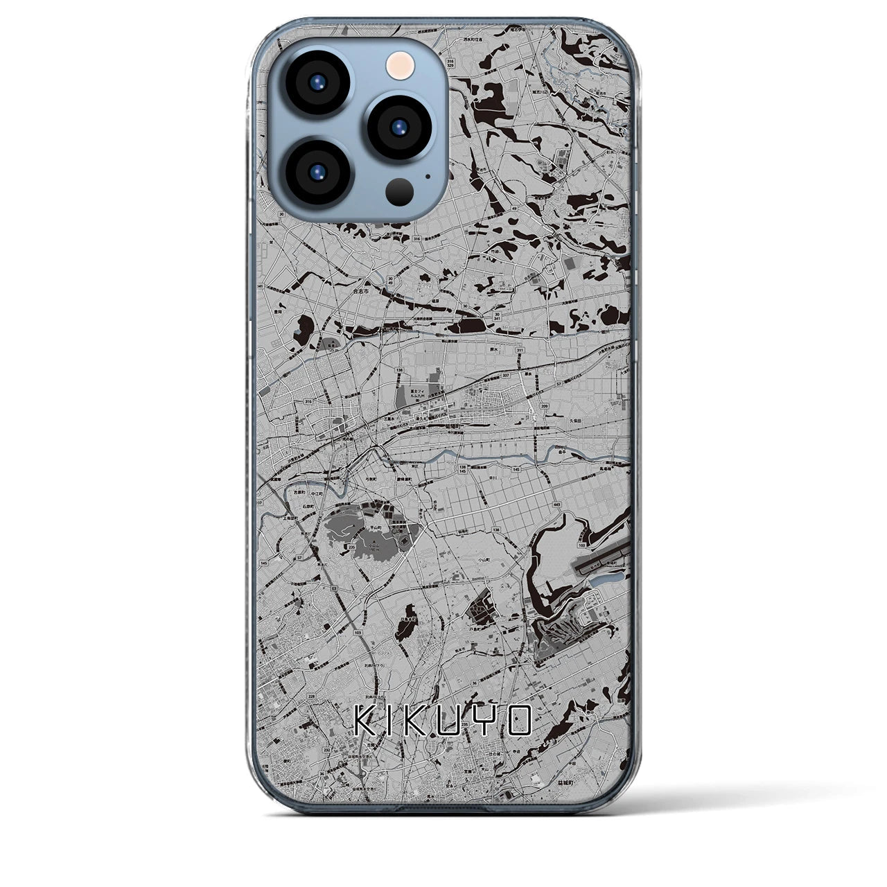 【菊陽(熊本県)】地図柄iPhoneケース(クリアタイプ)