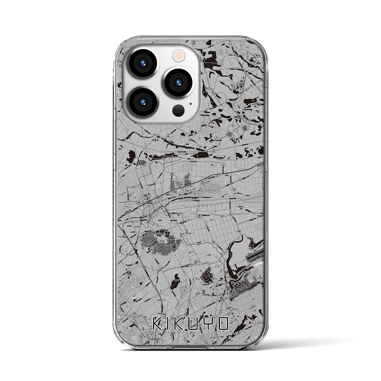 【菊陽(熊本県)】地図柄iPhoneケース(クリアタイプ)