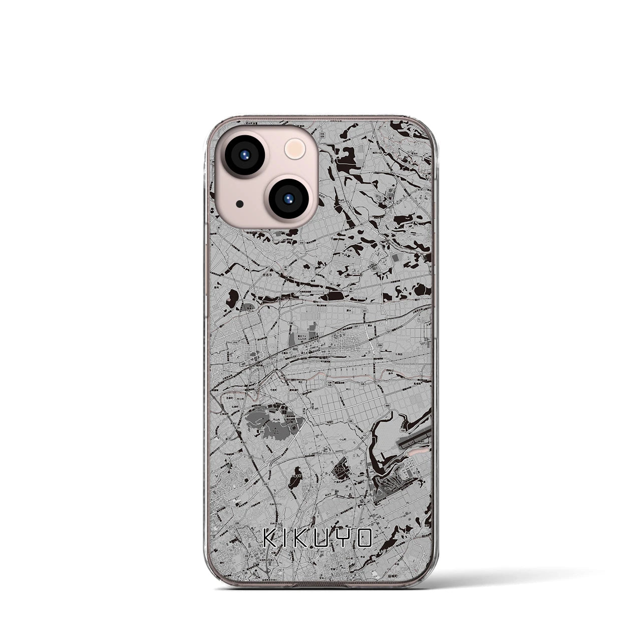 【菊陽(熊本県)】地図柄iPhoneケース(クリアタイプ)