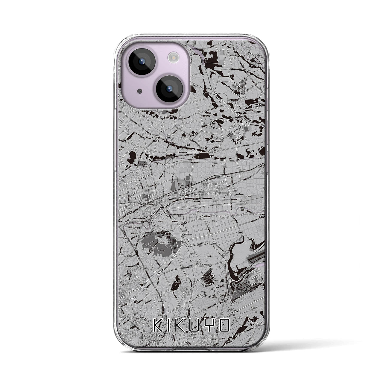 【菊陽(熊本県)】地図柄iPhoneケース(クリアタイプ)