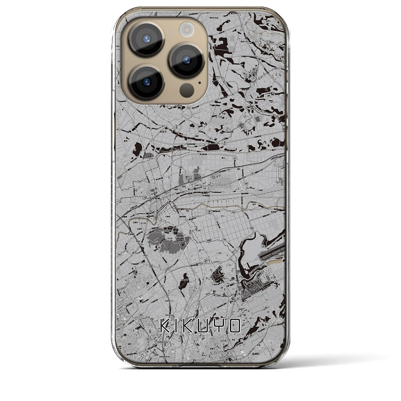 【菊陽(熊本県)】地図柄iPhoneケース(クリアタイプ)