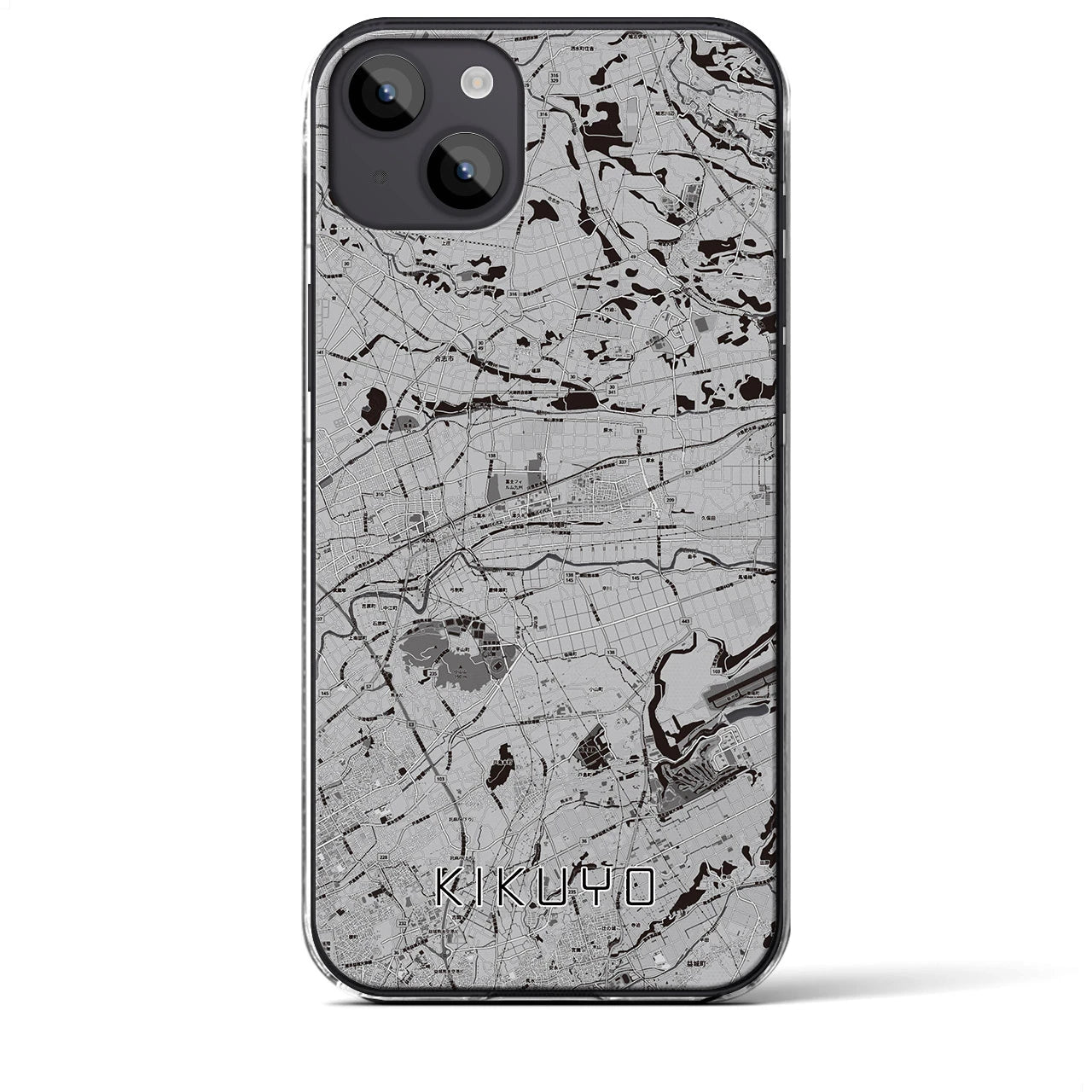 【菊陽(熊本県)】地図柄iPhoneケース(クリアタイプ)