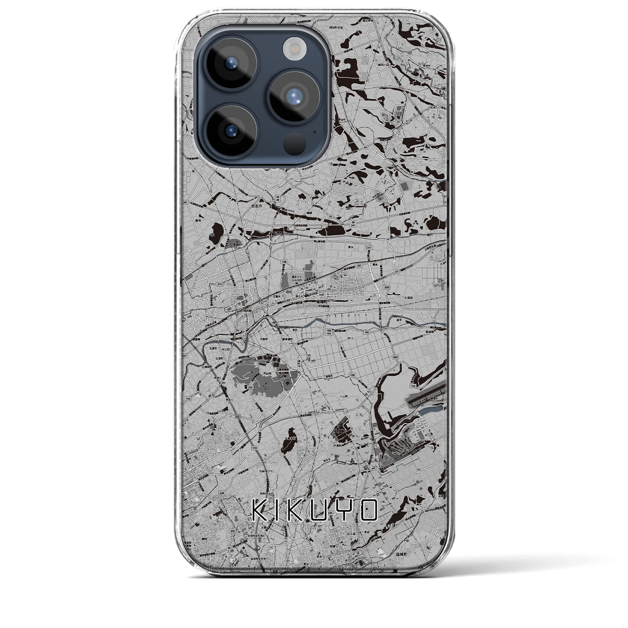 【菊陽(熊本県)】地図柄iPhoneケース(クリアタイプ)