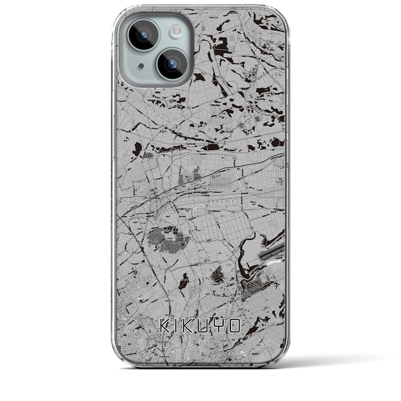【菊陽(熊本県)】地図柄iPhoneケース(クリアタイプ)