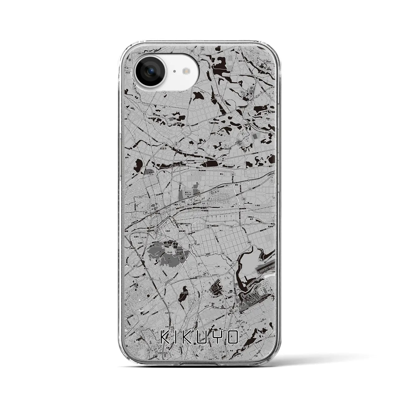 【菊陽(熊本県)】地図柄iPhoneケース(クリアタイプ)