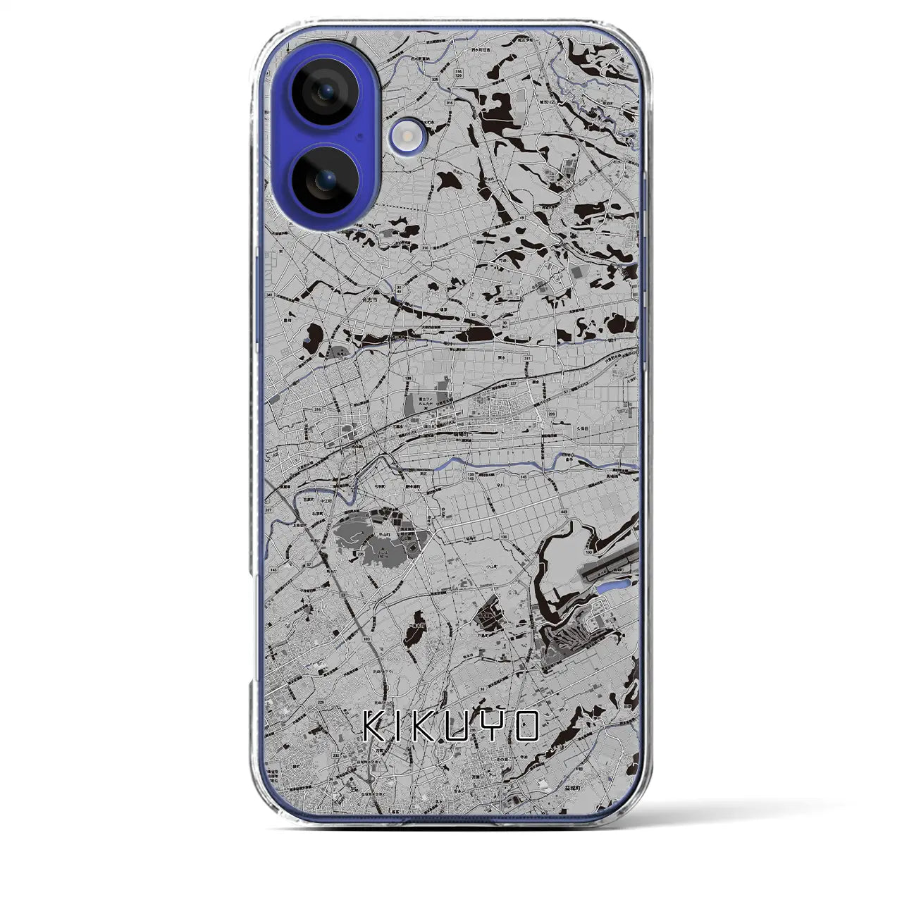 【菊陽(熊本県)】地図柄iPhoneケース(クリアタイプ)