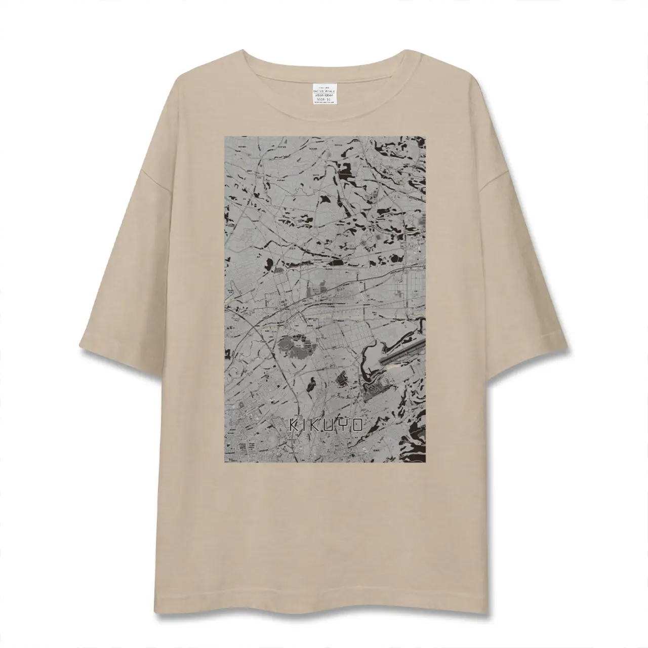 【菊陽(熊本県)】地図柄ビッグシルエットTシャツ