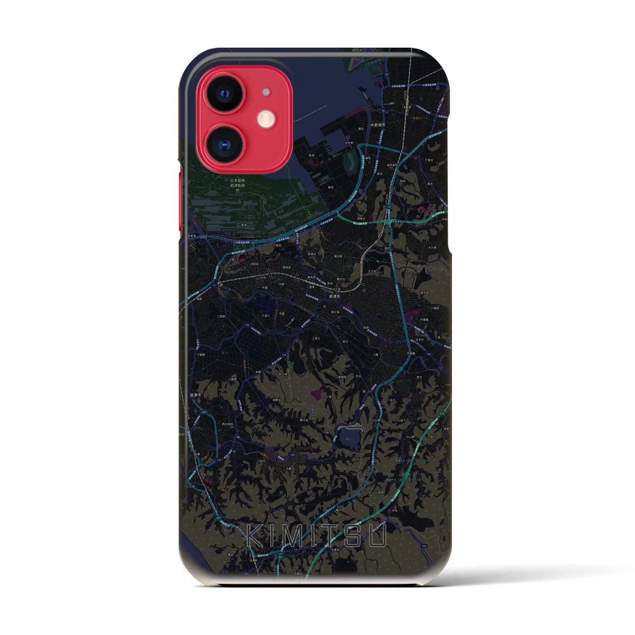【君津(千葉県)】地図柄iPhoneケース(バックカバータイプ)