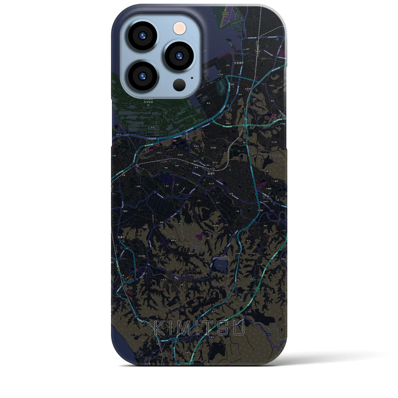 【君津(千葉県)】地図柄iPhoneケース(バックカバータイプ)