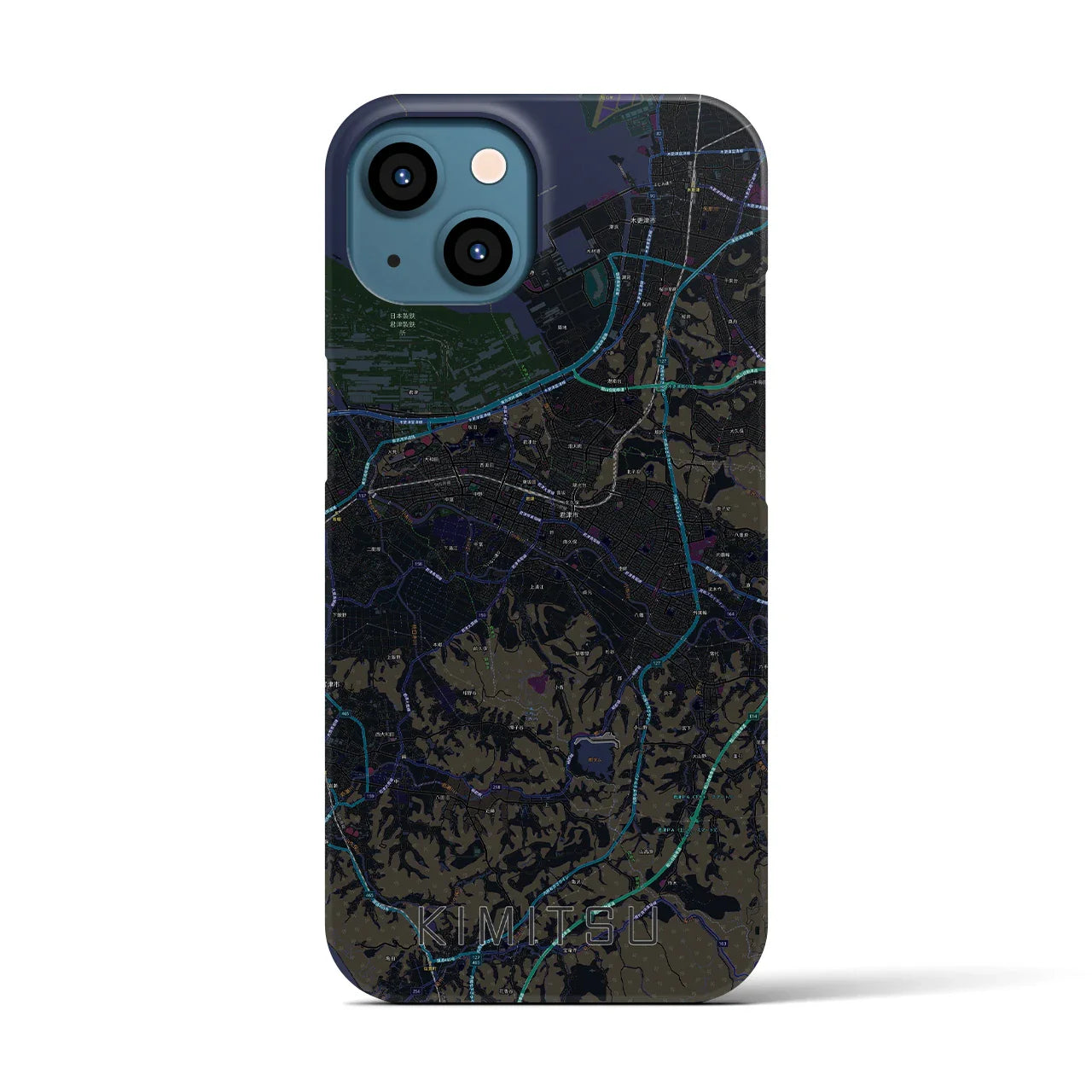 【君津(千葉県)】地図柄iPhoneケース(バックカバータイプ)
