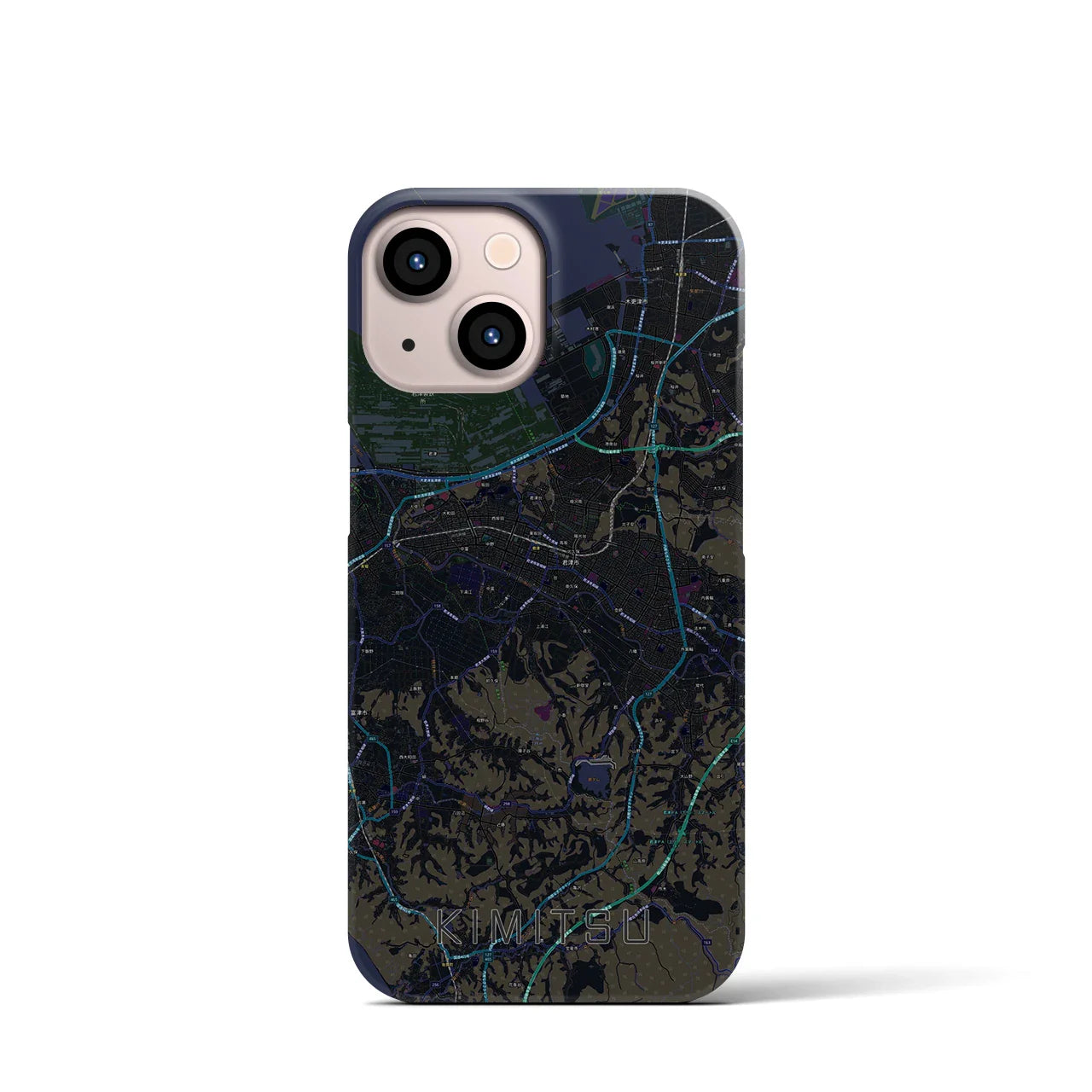 【君津(千葉県)】地図柄iPhoneケース(バックカバータイプ)