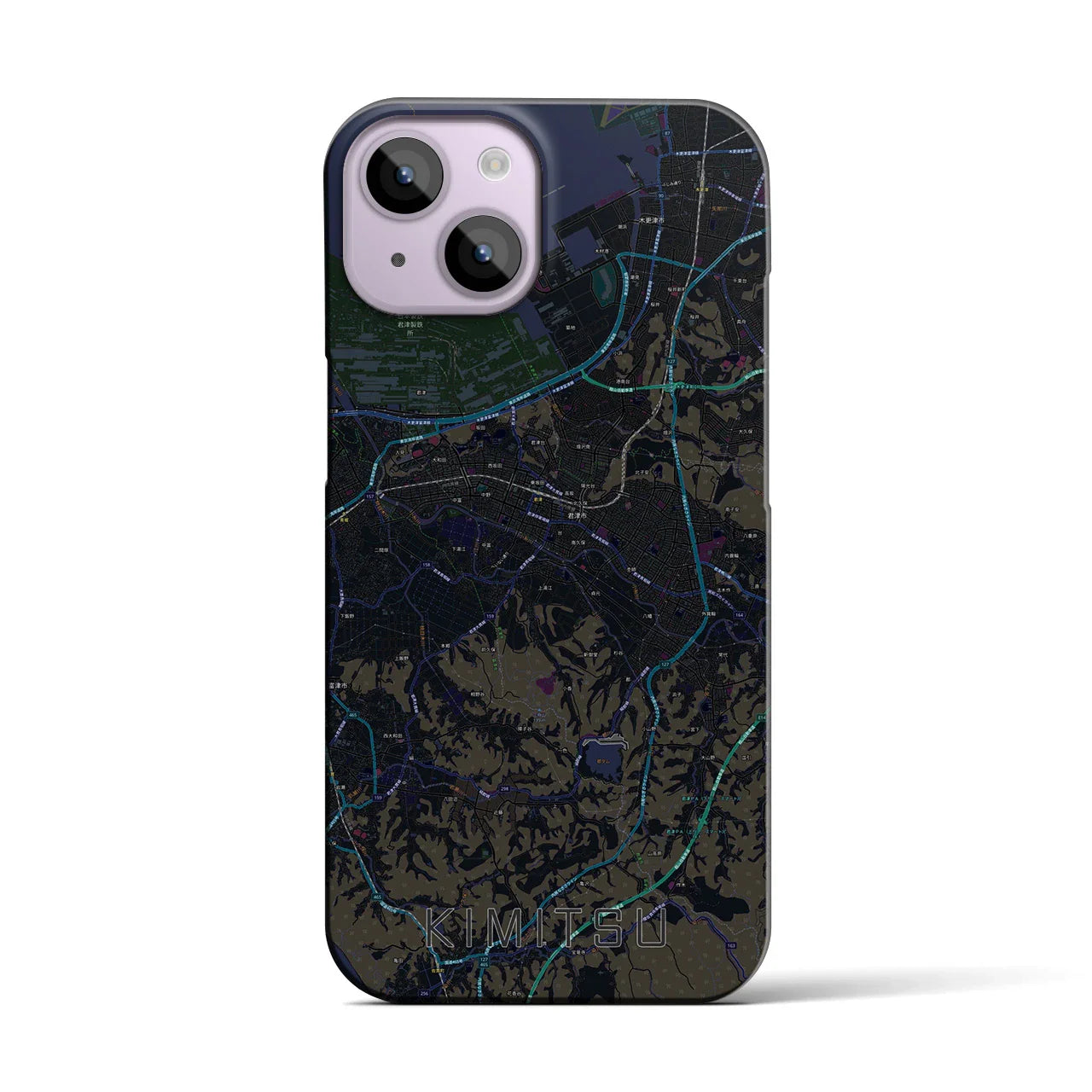 【君津(千葉県)】地図柄iPhoneケース(バックカバータイプ)