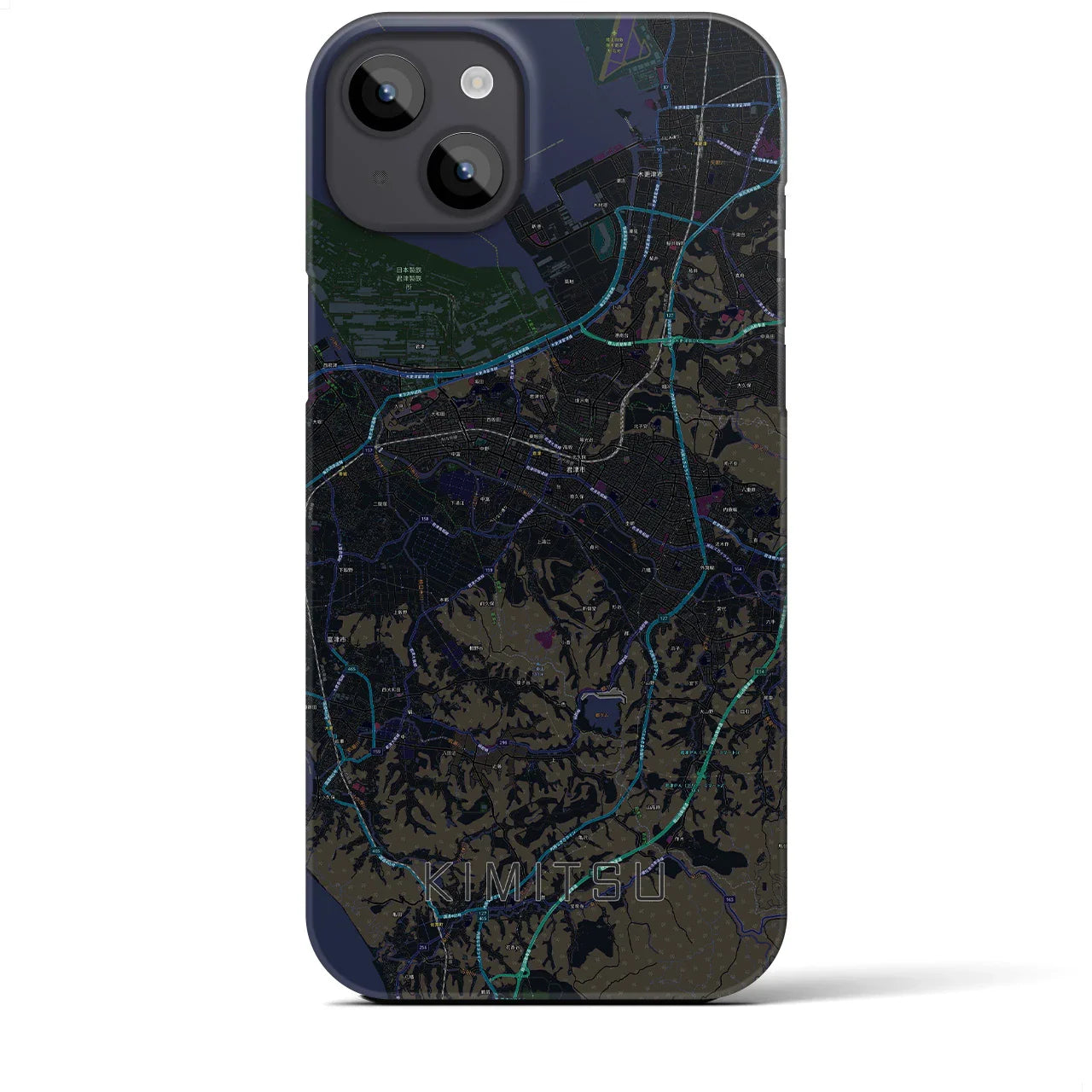 【君津(千葉県)】地図柄iPhoneケース(バックカバータイプ)