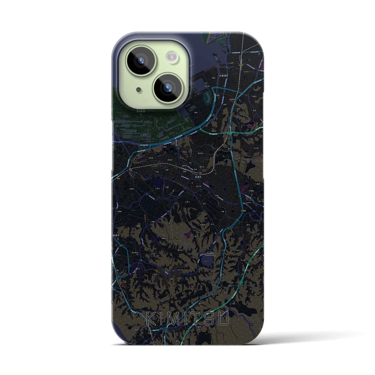 【君津(千葉県)】地図柄iPhoneケース(バックカバータイプ)