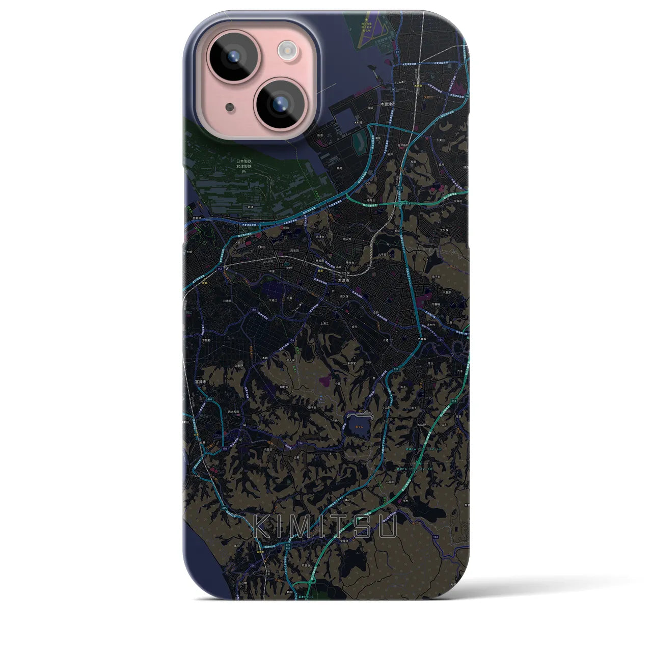 【君津(千葉県)】地図柄iPhoneケース(バックカバータイプ)