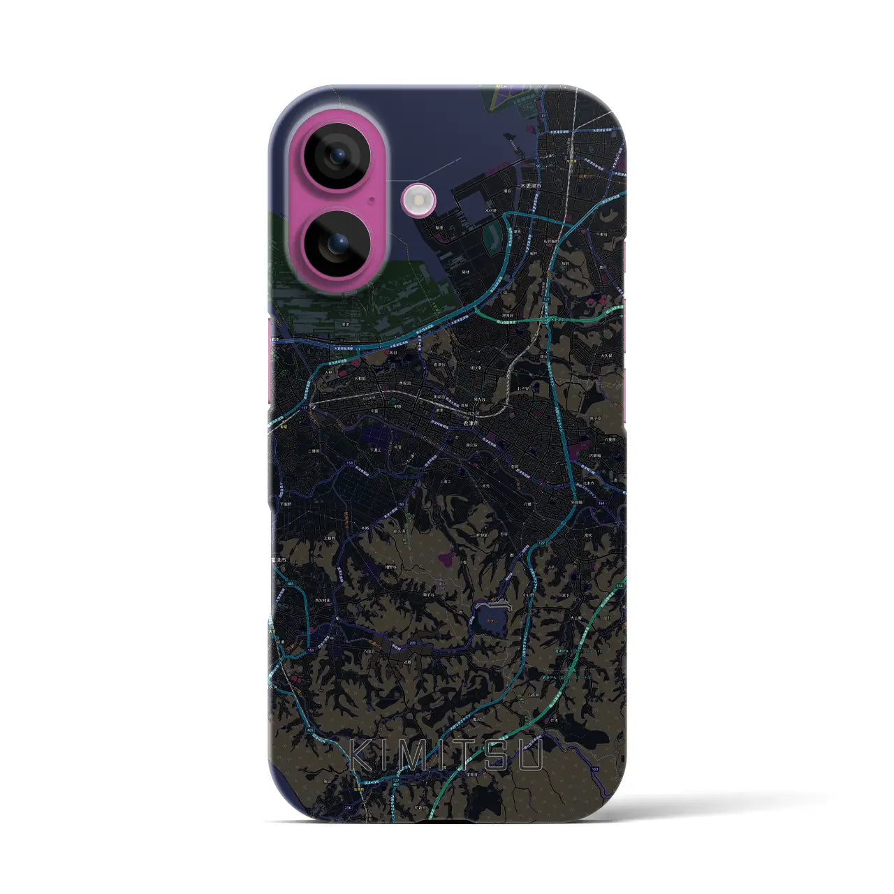 【君津(千葉県)】地図柄iPhoneケース(バックカバータイプ)