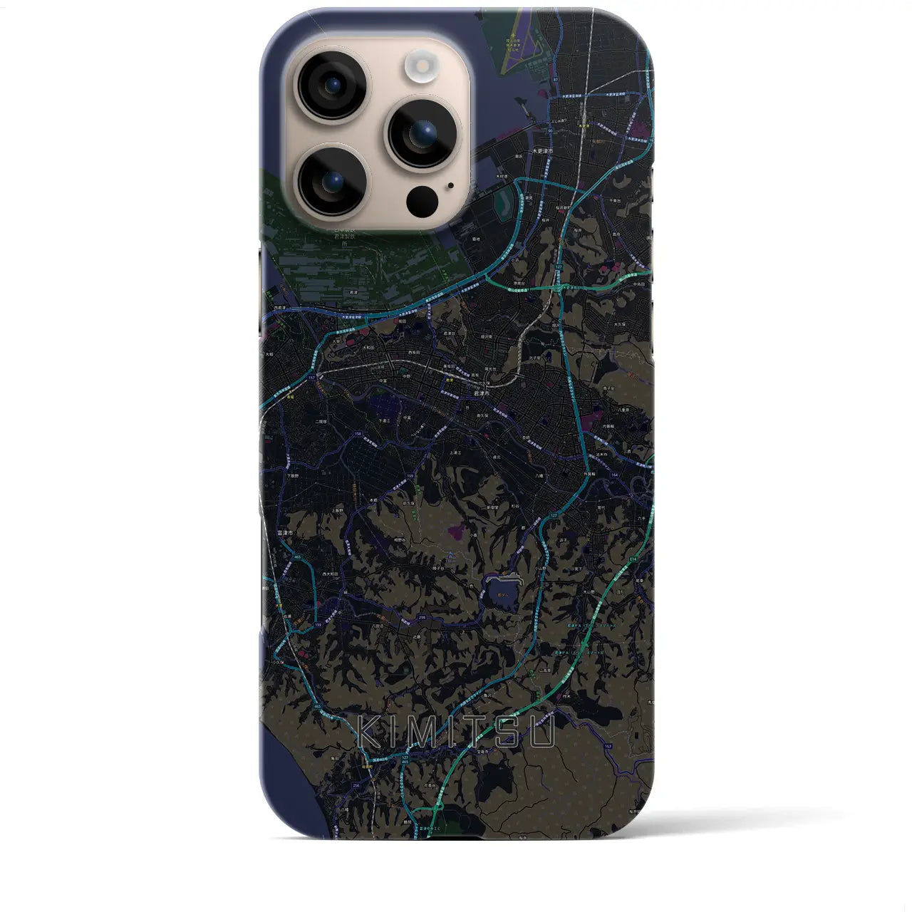 【君津(千葉県)】地図柄iPhoneケース(バックカバータイプ)