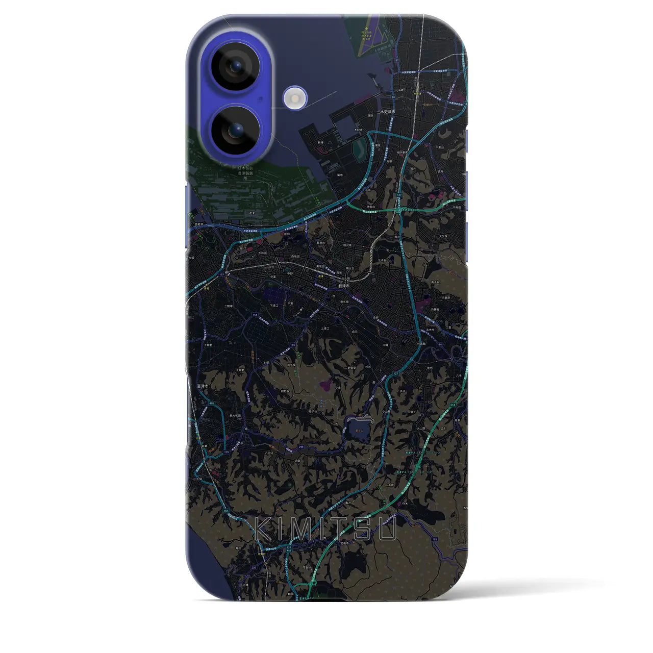 【君津(千葉県)】地図柄iPhoneケース(バックカバータイプ)
